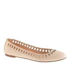 J Crew Nora Leather Lattice Ballet Flats